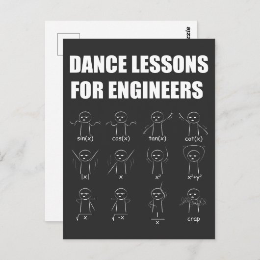 Engineering Dance Lessons Funny Mathematician Gift Briefkaart (Voorkant / Achterkant)
