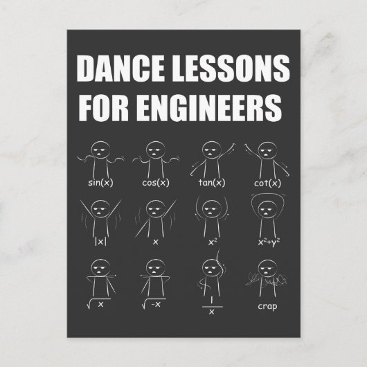 Engineering Dance Lessons Funny Mathematician Gift Briefkaart (Voorkant)