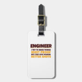 Engineering Engineer probeert dingen dioot bewijs Bagagelabel (Voorkant verticaal)
