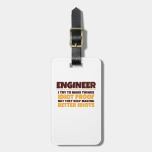 Engineering Engineer probeert dingen dioot bewijs  Bagagelabel