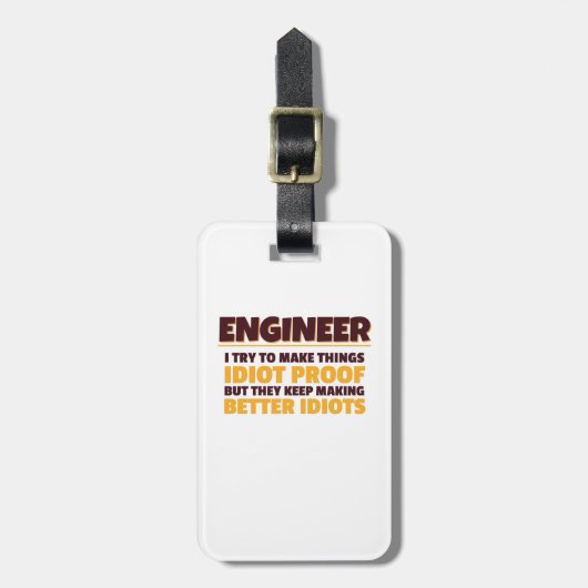 Engineering Engineer probeert dingen dioot bewijs Bagagelabel (Voorkant verticaal)
