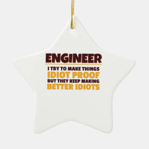Engineering Engineer probeert dingen dioot bewijs  Keramisch Ornament