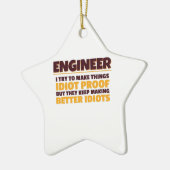 Engineering Engineer probeert dingen dioot bewijs Keramisch Ornament (Links)