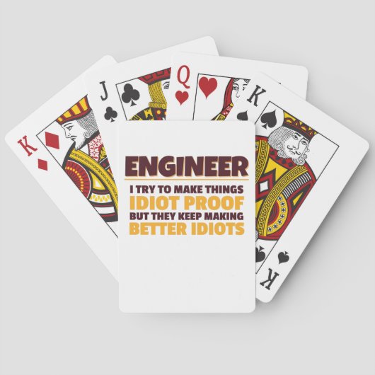 Engineering Engineer probeert dingen dioot bewijs  Pokerkaarten (Achterkant)