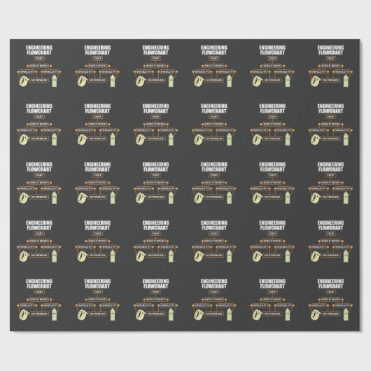 Engineering Flowchart Funny Engineer Gift Cadeaupapier (Vlak)