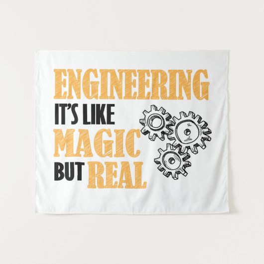 Engineering - Het is als een magische maar echt gr Wandkleed (Voorkant (horizontaal))