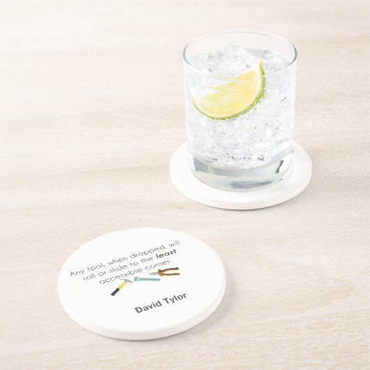 Engineering humor zandsteen onderzetter (Zijkant)