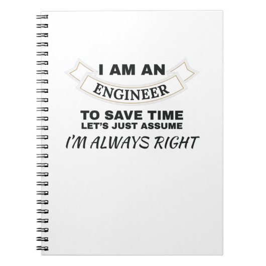 Engineering Ik ben een ingenieur die ik altijd goe Notitieboek (Voorkant)