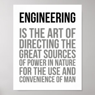 Engineering is de kunst van richting poster