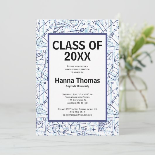 Engineering Mathematics Afstuderen Invitation Kaart (Staand voorkant)