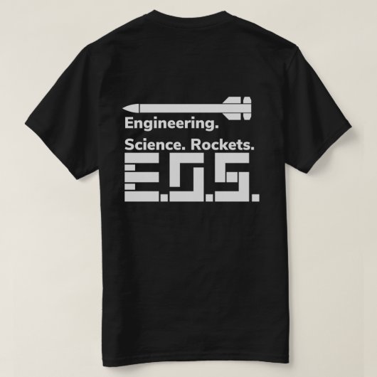 Engineering, Science, Rockets T-shirt (Design achterkant)