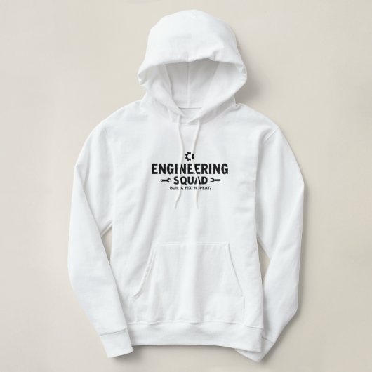 Engineering Squad Mok – Bouwen. Repareren. Herhale Hoodie (Design voorkant)