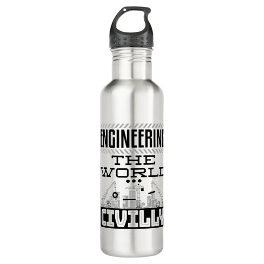 Engineering Wereldwijde civiele ingenieur Waterfles (Voorkant)