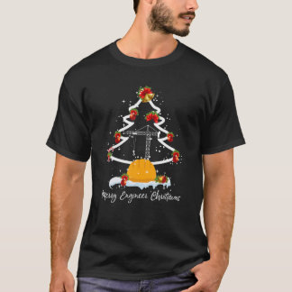 Engineering Xmas Tree Merry Engineer kerstpaj T-shirt