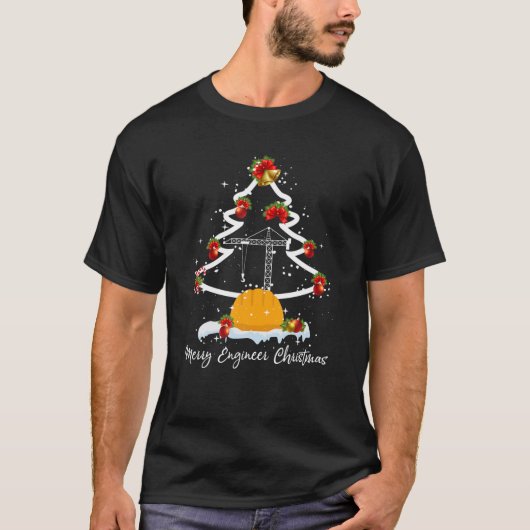 Engineering Xmas Tree Merry Engineer kerstpaj T-shirt (Voorkant)