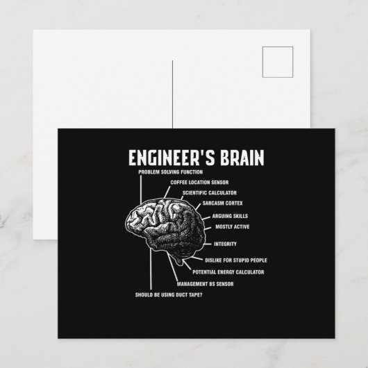 Engineers Brain Engineering Gift Briefkaart (Voorkant / Achterkant)