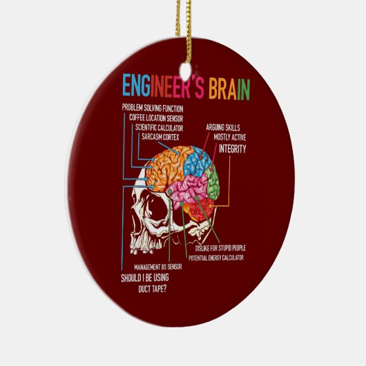 Engineer's Brain Funny Engineering Games Process Keramisch Ornament (Rechts)