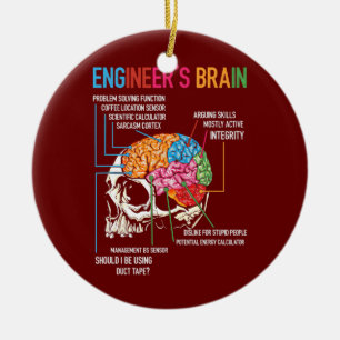 Engineer's Brain Funny Engineering Games Process Keramisch Ornament