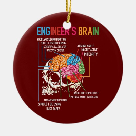 Engineer's Brain Funny Engineering Games Process Keramisch Ornament (Voorkant)