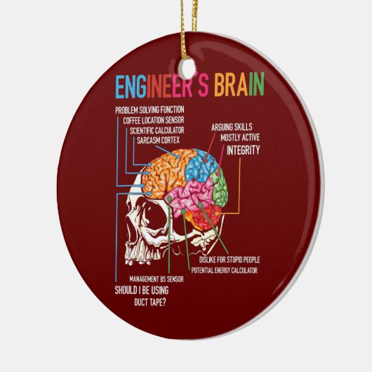 Engineer's Brain Funny Engineering Games Process Keramisch Ornament (Links)
