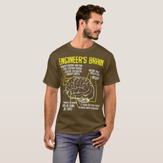 Engineers Brain Funny Engineering Games T-shirt (Voorkant volledig)