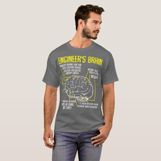 Engineers Brain Funny Engineering Games T-shirt (Voorkant volledig)