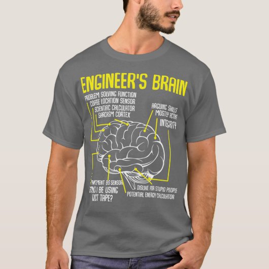 Engineers Brain Funny Engineering Games T-shirt (Voorkant)