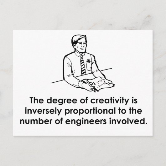 Engineers en creativiteit briefkaart (Voorkant)
