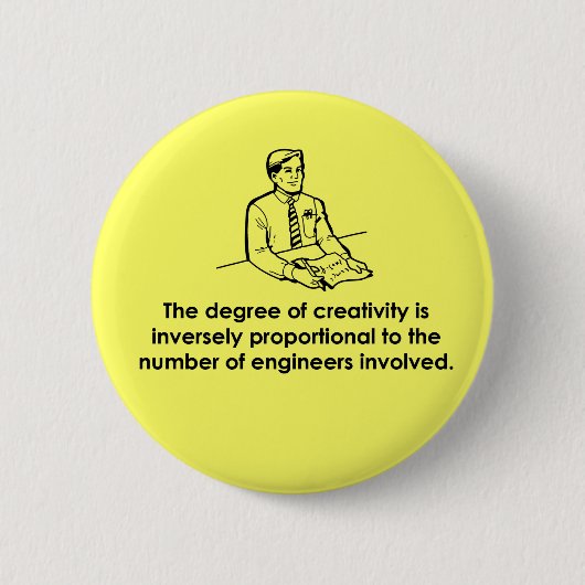 Engineers en creativiteit ronde button 5,7 cm (Voorkant)
