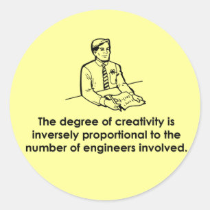 Engineers en creativiteit ronde sticker