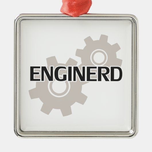 Enginerd Engineer Nerd Metalen Ornament (Voorkant)