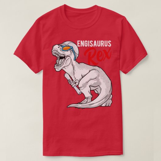 Engisaurus Rex Engineer Dinosaur T Rex Engineering T-shirt (Design voorkant)