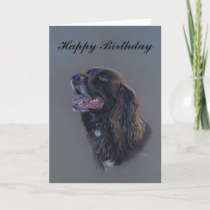 Engish Cocker Spaniel dog. Happy Birthday fijne ku Kaart