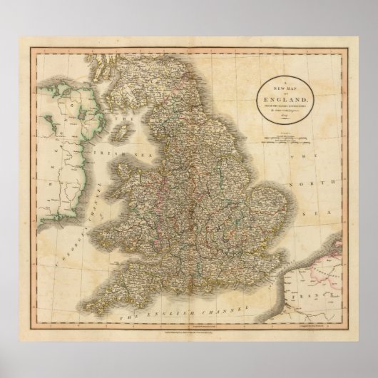 England Atlas Map 2 Poster (Voorkant)