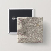 England Atlas Map Vierkante Button 5,1 Cm (Voorkant /achterkant)