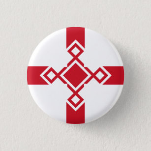 England Badge - Anglo-Saxon Rune Cross Ronde Button 3,2 Cm
