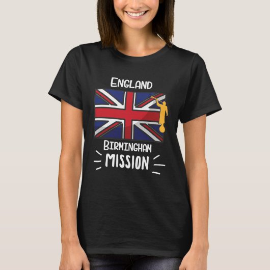 England Birmingham Mormon LDS Mission Missionary T-shirt (Voorkant)