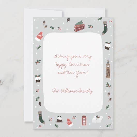 England British Seasons Greetings met Kerstmis Kaa (Achterkant)