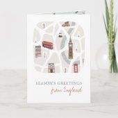 England British Seasons Greetings met Kerstmis Kaa Feestdagen Kaart (Voorkant)