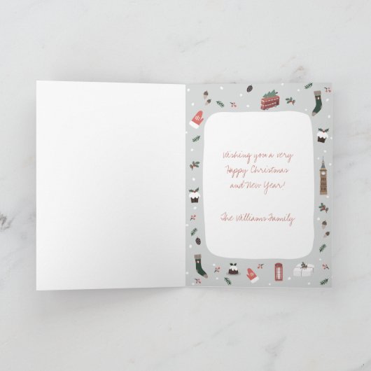 England British Seasons Greetings met Kerstmis Kaa Feestdagen Kaart (Binnen)