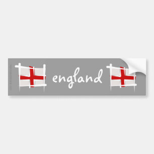 England Brush Flag Bumpersticker