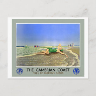 England Cambrian Coast Vintage Travel Poster Briefkaart