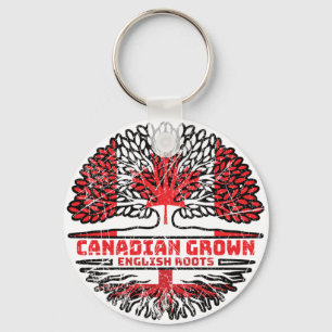 England Canada Tree Roots Flag Sleutelhanger