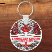 England Canada Tree Roots Flag Sleutelhanger (Voorkant)