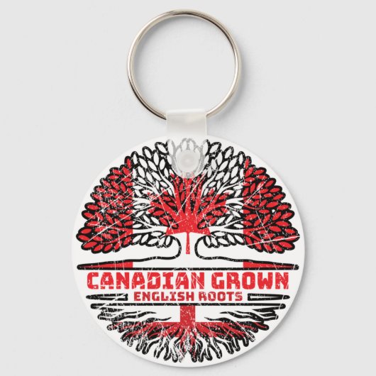 England Canada Tree Roots Flag Sleutelhanger (Achterkant)