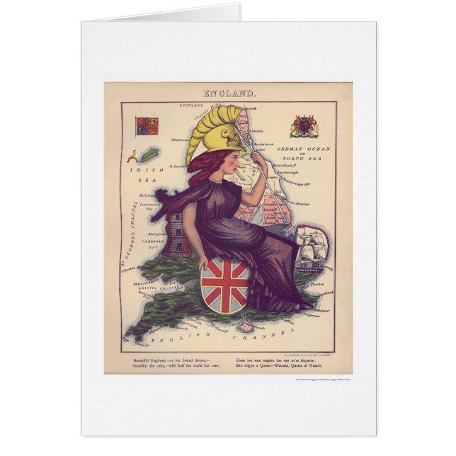 England Caricature Map 1868 (Voorkant)