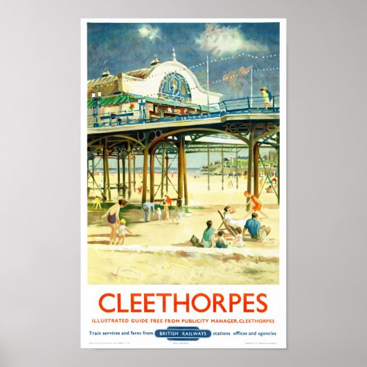 England Cleethorpes Rested Vintage Travel Poster (Voorkant)