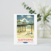 England Cleethorpes Rested Vintage Travel Poster Briefkaart (Staand voorkant)