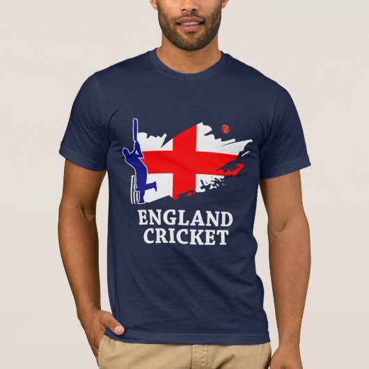 England Cricket English Flag Brush Stroke Gift T-shirt (Voorkant)