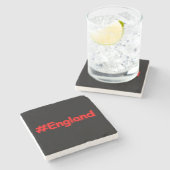 "#England" Cute Design. Bestel nu Stenen Onderzetter (Zijkant)
